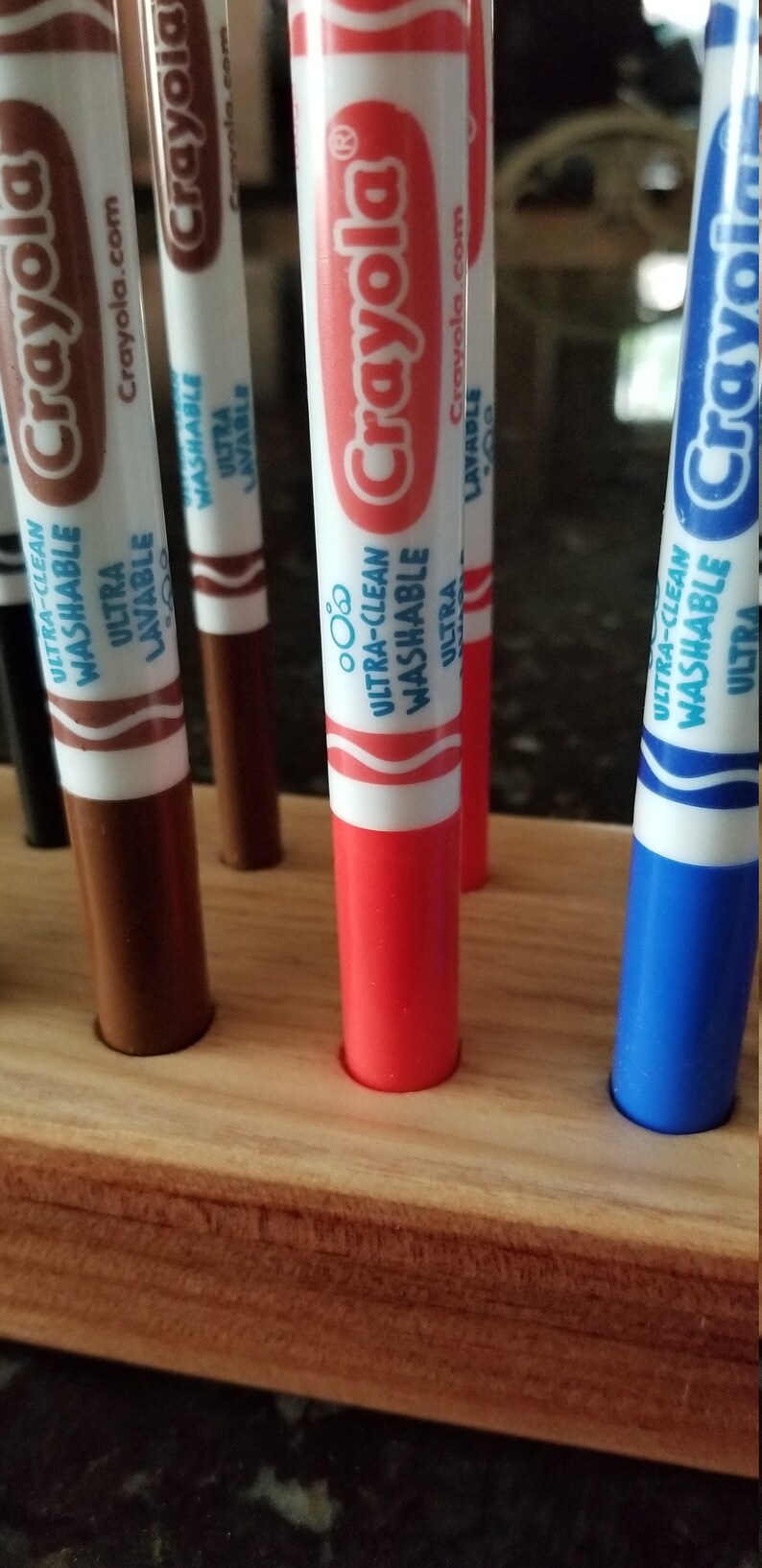 Crayola Marker holder//redesigned redwood marker stand//Easter Etsy