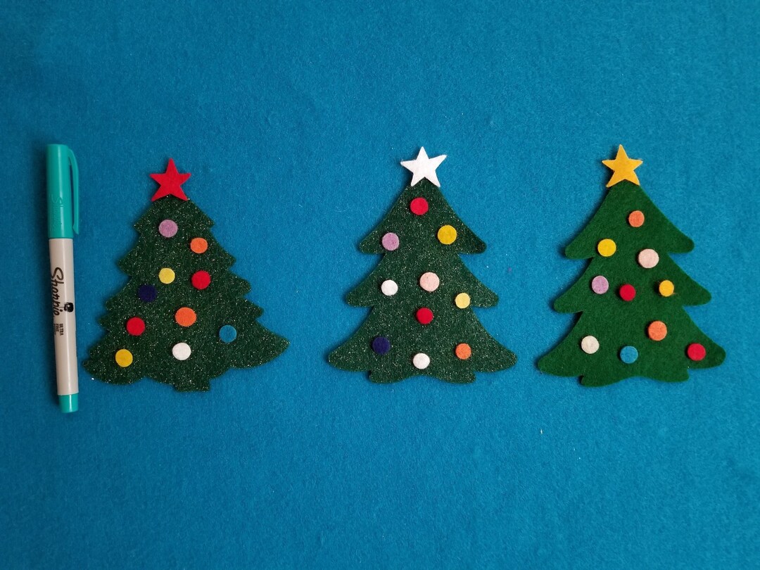 Kids Craft Felt Christmas Tree//kids Christmas Craft Kit 47 Years Old