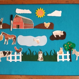 Old McDonald felt story set//farm kids gift set//farm flannel story set//Easter basket stuffer//realistic farm animals//felt board stories