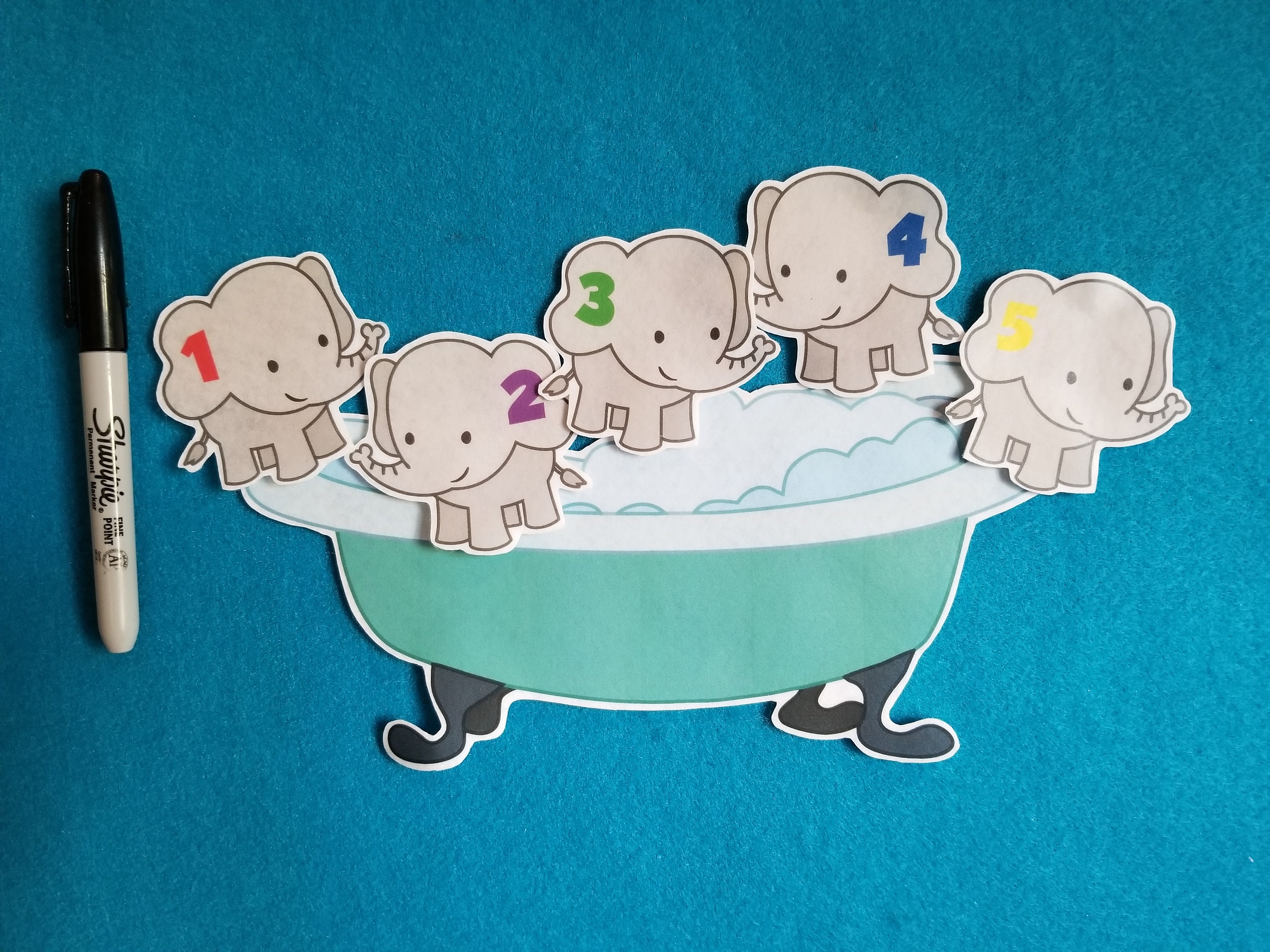 5 Elephants Went Out to Play and Bathtub//felt Stories Spiderweb Set ...