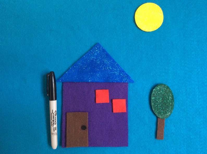 Shape a House Felt Story//shapes Felt Board Stories//kids 26 Etsy