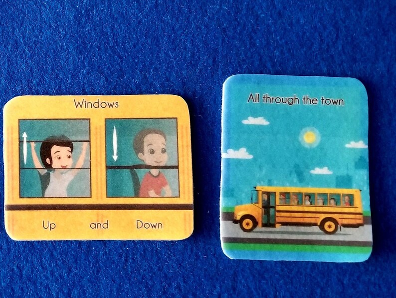 The wheels on the bus felt board story 14 Pcs//bus felt board Etsy