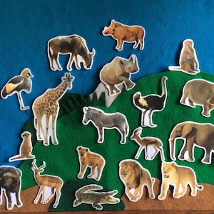 African animal felt stories//realistic zoo animals//felt board stories//Flannel board story//safari animal//Zoo animals//bday gift