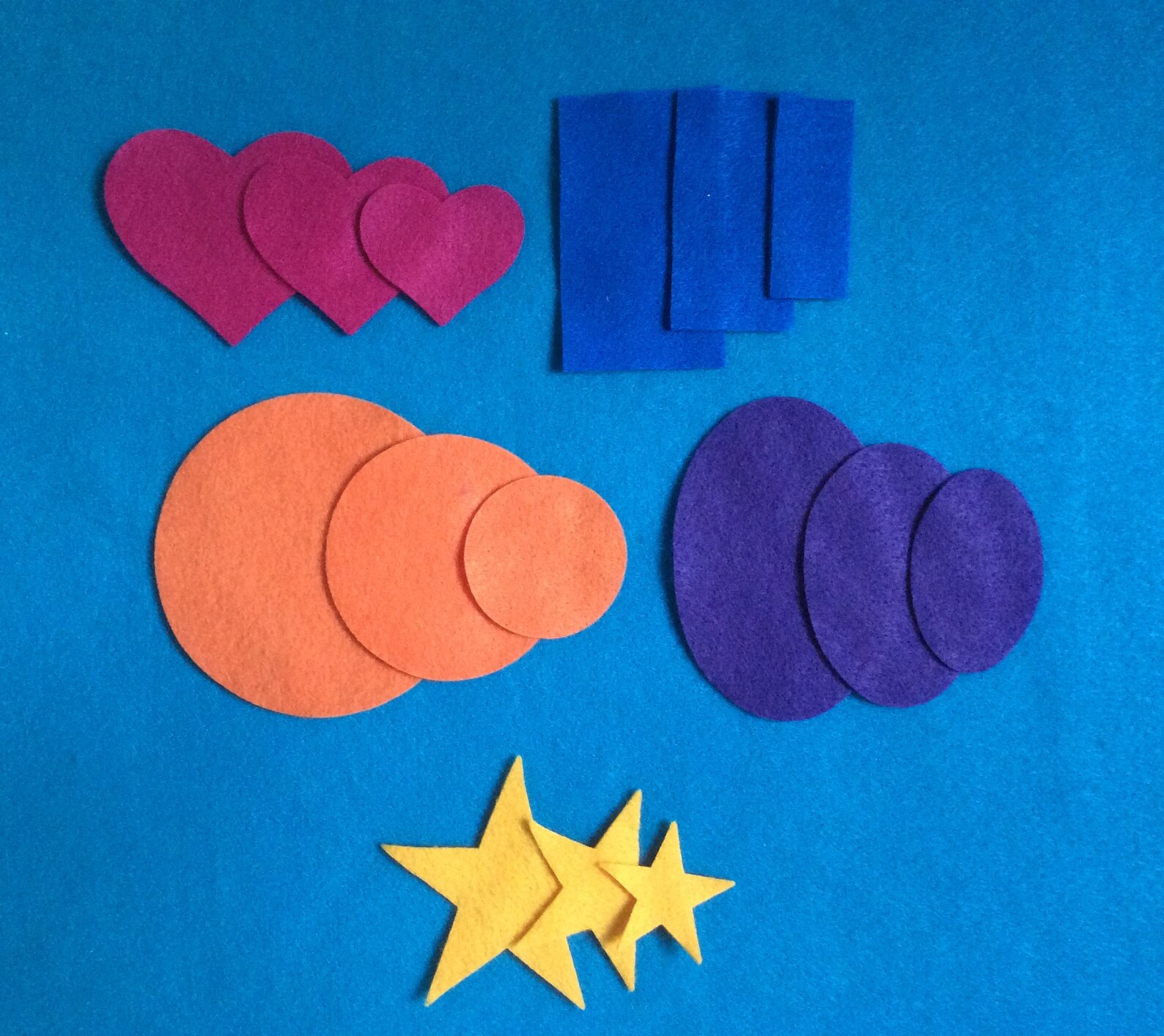 Felt Shapes graduated size 15 Pcs.//Felt board Shape learning Etsy