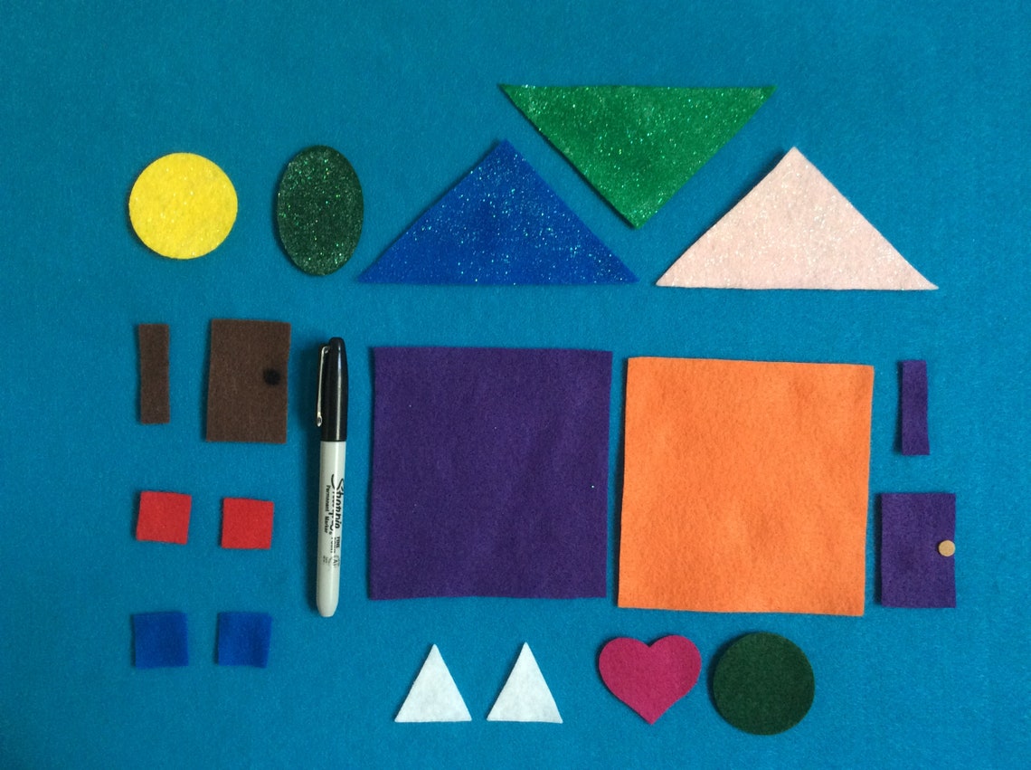 Shape a House Felt Story//shapes Felt Board Stories//kids 26 Etsy