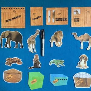 Dear zoo felt board stories 16 Pcs//realistic animals felt stories//speech therapy/zoo animals felt board stories//flannel board stories