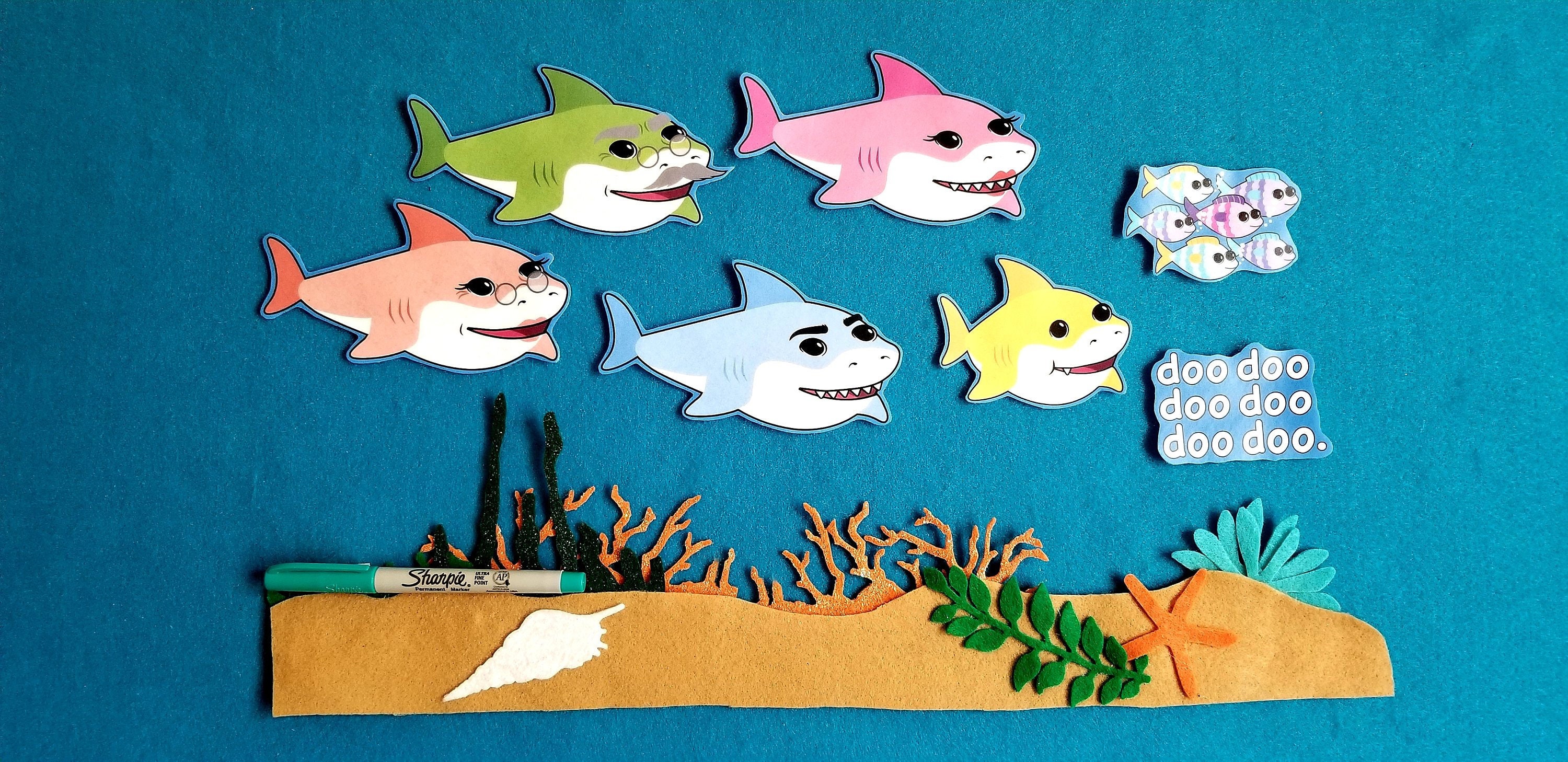 Baby Shark Felt Story//easter Basket Stuffer//baby Shark - Etsy