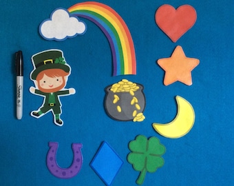 lucky charms flannel story//I'm a Little Leprechaun//shamrock felt board stories//multicultural felt story preschool//Rainbow felt story