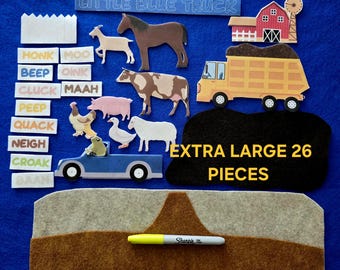 Little Blue Truck Felt Board Story Set: Farm Animals, Vehicles, Sounds (26 Pieces)