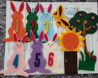 Felt Easter Bunny Story Set, Spring Felt Board Figures