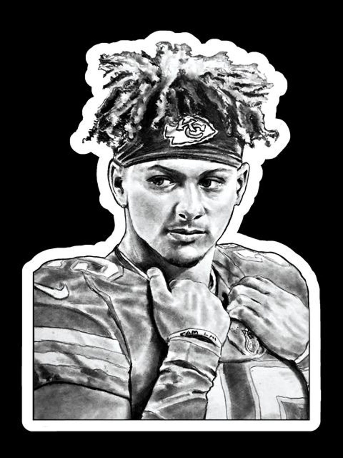 Patrick Mahomes Sticker! Original Drawing Art, KC Chiefs, NFL (2 ...