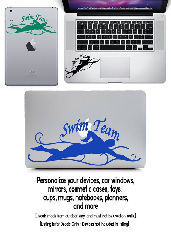 Mug Decal Swim Decal for Car with Swimmer Laptop Decal Swim Team