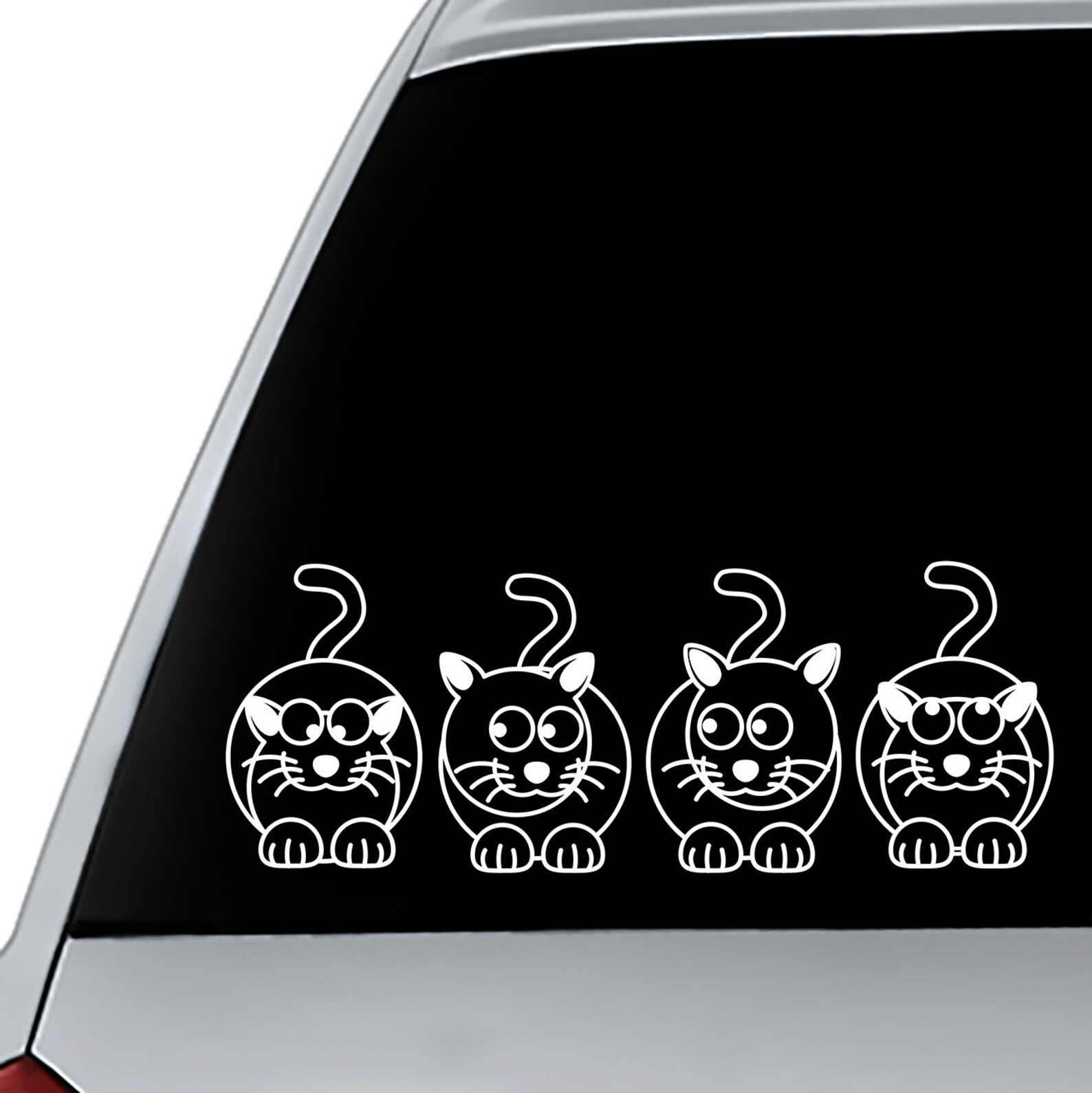 Cat Decals Set of 4 Car Decal 4 Cartoon Cats Cat Stickers - Etsy