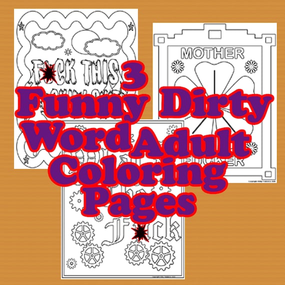 Printable Dirty Word Swearing Coloring Pages for Relaxing and - Etsy
