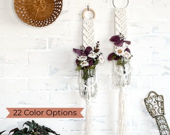 Macrame Wall Plant Hanger, Macrame Flower Light, Hanging Planter, Plant Lovers Gift, Wall Planter, Mason Jar Holder, Macrame Hanger