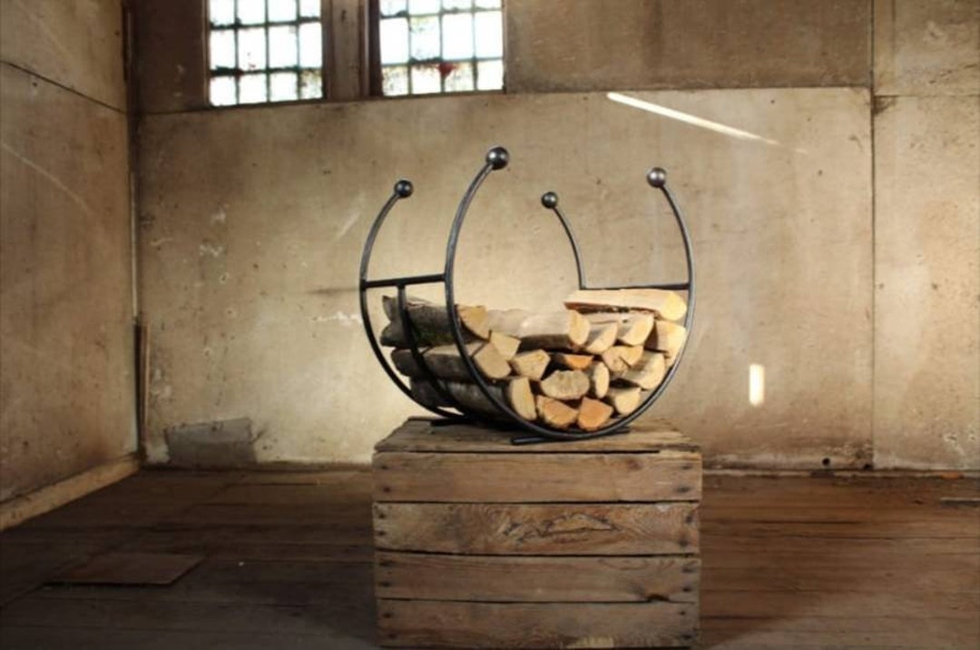 Metal Log Basket Log Holder Log Store Hand Made Etsy