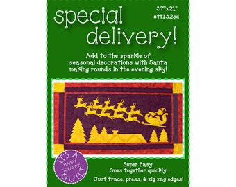 Santa and Reindeer Wall Quilt Pattern, Fusible Applique (PDF Pattern)