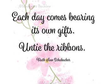 Inspirational Floral Quote Print, Cancer Support Gift (Digital Download)