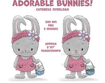 Bunny Clipart, Rabbit Clipart, Cute Bunny, Clipart for Kids, Birth Announcements, Invitations, Nursery, Baby Bunny, Clip Art, Bunnies, Bunny