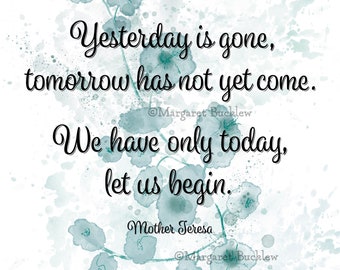 Inspirational Cancer Quote Print, Floral Art (Digital Download)