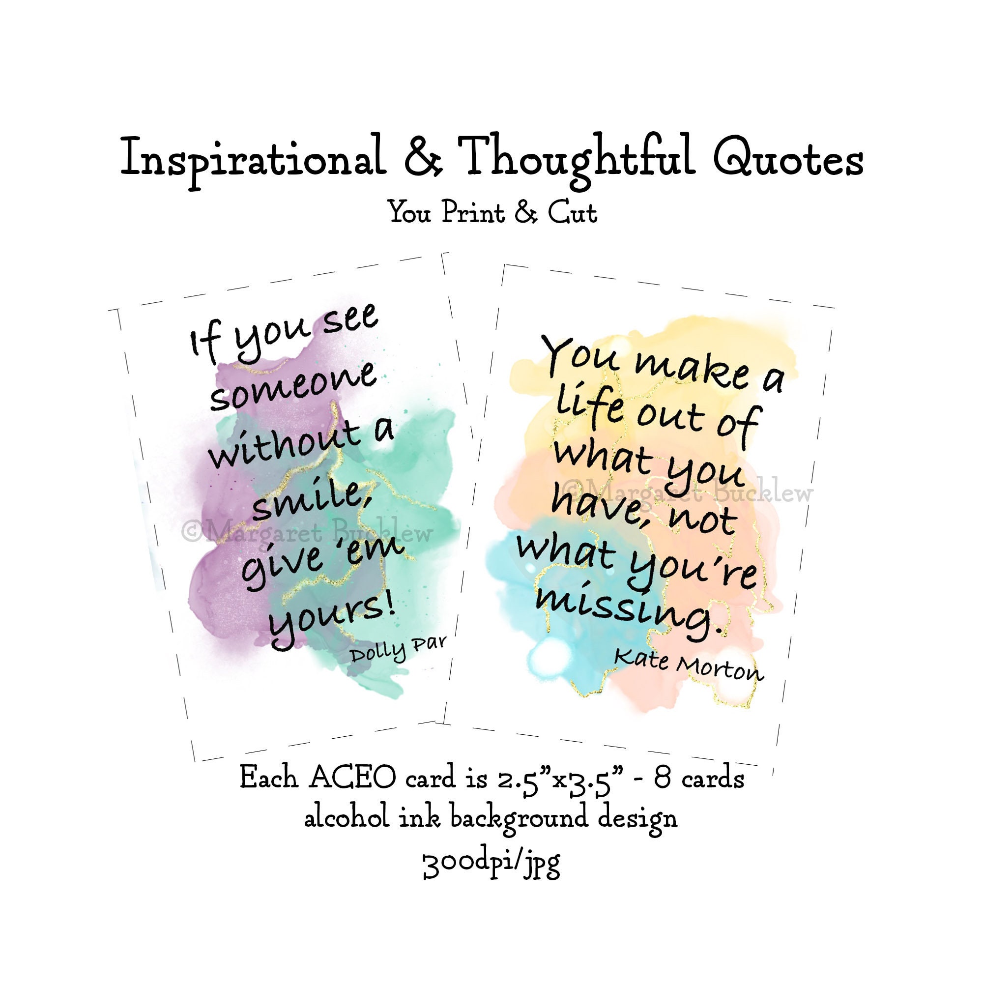 ACEO Cards to Print, Printable ACEO Trading Cards, Inspirational ...