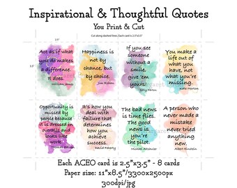 ACEO Cards To Print, Printable ACEO Trading Cards, Inspirational Sayings, Thoughtful Quotes, Inspirational Quotes, Motivational Quotes