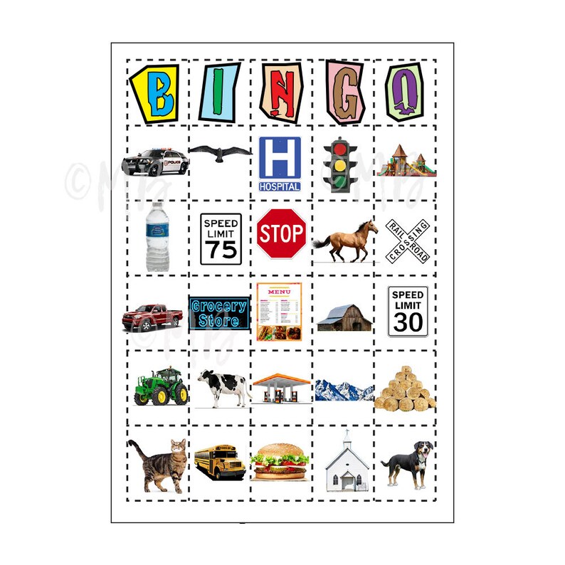 Road Trip Bingo Games for the Car Road Trip Games Bingo Etsy Canada
