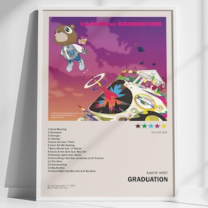 Kanye West Album Poster, Graduation album poster, Kanye West fan gift, Music Print, Album cover poster, Album Cover Print, Music Poster Gift