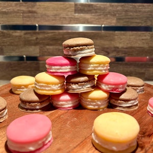 Macaroon Wax Melts | Gift | Wax Tarts | Strong Scented | Food | Realistic | Cream Filled | Dessert | Soy Wax | Hand Poured | Summer | 6 oz |