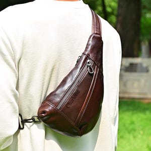 Personalized Leather Crossbody Phone Bag: Retro Sling Bag Gift