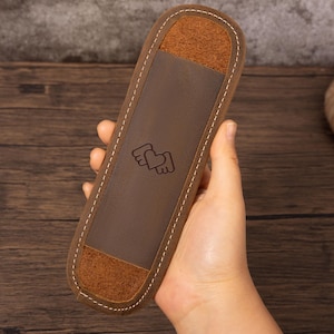 Customized Genuine Leather Shoulder Rest Pad - Briefcase & Bag Strap - Brown