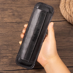 Customized Leather Shoulder Strap Pad: Backpack Comfort Cushion - Black