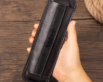 Customized Leather Shoulder Strap Pad: Backpack Comfort Cushion - Black