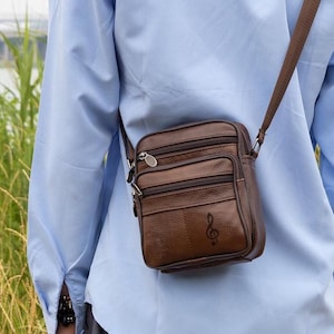 Genuine Leather Men's Crossbody Bag, Personalized Small Messenger Bag