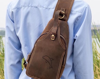 Customized Leather Sling Bag: Handmade Crossbody Shoulder Bag