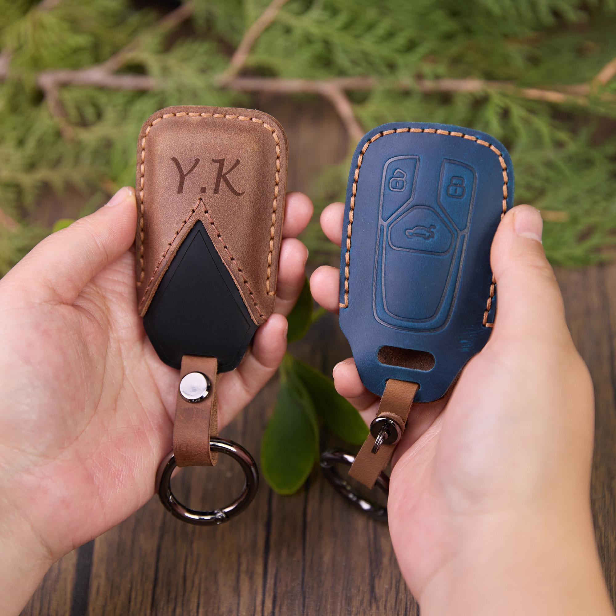 WSAuto For Audi Key Fob Cover With American Flag Leather - View #4