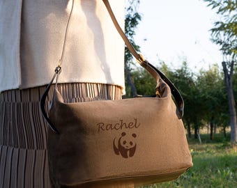 Customized Genuine Leather Crossbody Bag, Women's Satchel