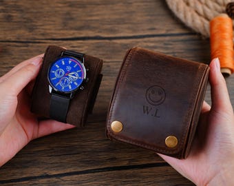 Étui pour montre en cuir personnalisé : organisateur de voyage pour montre unique