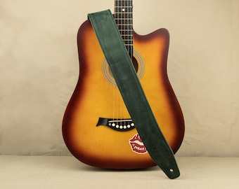 Genuine Leather Adjustable Guitar Strap: Custom Name Logo Gift