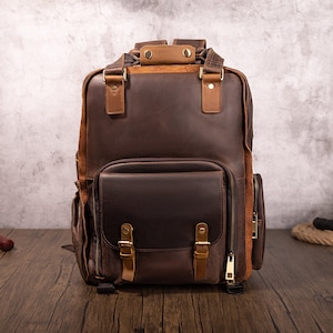 Echtes Leder Casual Tragbare Kameratasche Leder SLR Kameratasche Herausnehmbarer Liner Kamera Rucksack Outdoor Reiseveranstalter Digitale Tasche