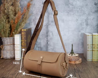 Prite Leather Crossbody Bag For Women | Minimalist Cylinder