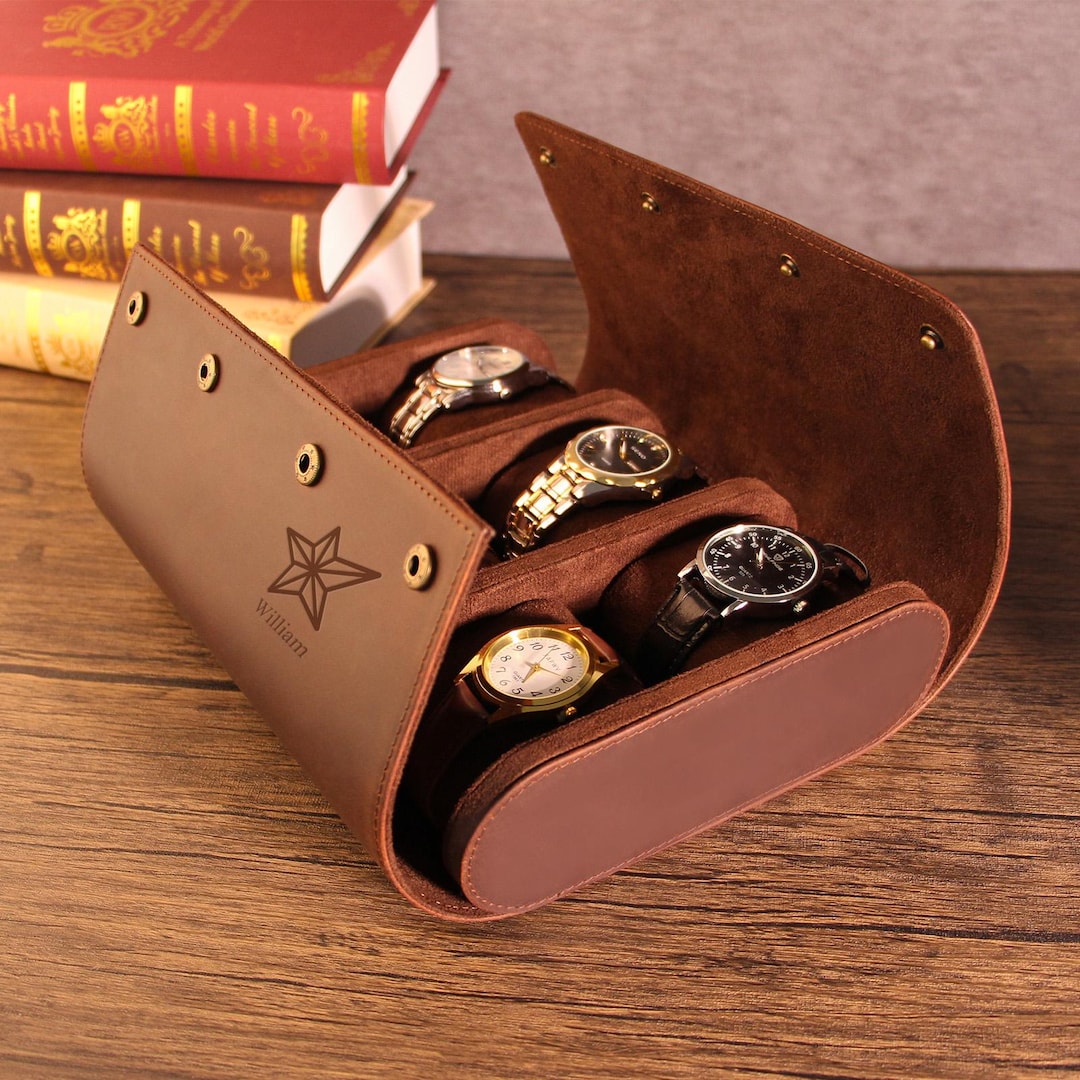 Specter Ride Watch Box Customized Handmade Crazy Horse Leather Watch Box: Travel Storage for 6 ...