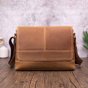 Bolso tipo cartera de oficina hecho a mano, bolso tipo cartera retro, bolso tipo mensajero de cuero genuino, bolso cruzado de viaje de moda, regalos para hombres