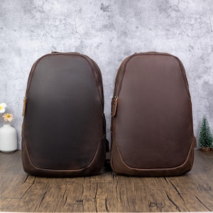 Bolso bandolera de cuero genuino, estilo retro, bandolera grande, bolso de pecho retro hecho a mano, mochila de senderismo, bolso de ciclismo personalizado, regalo para hombre