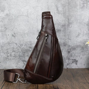 Sac triangulaire personnalisé en cuir souple pour homme, sac de cyclisme unisexe, petit sac décontracté, pochette pour téléphone à bandoulière
