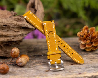 Personalized Leather Watch Strap: Handmade Quick Release Band