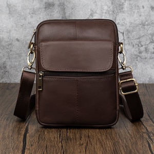 Personalisierte Herren Echtleder Crossbody Bag Herren Umhängetasche Multifunktions Messenger Bags für Herren Arbeit Business Urlaub Geschenk