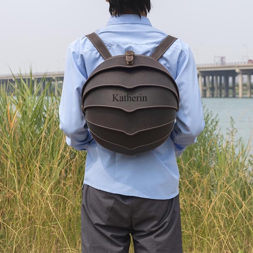 beetle backpack leather Crazy Horse Creative Fashion Backpack Stylish School Backpack Dark Brown Model Number Personalize Crazy Horse Leather Backpack: