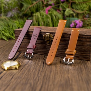 Customized Leather Watch Strap:  Replace Watch Band Thin, Unisex, Color-Changing