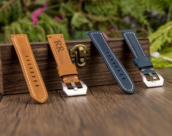 Personalized Leather Watch Strap, Panerai Style, Men's replace Watch Band